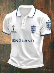Herren-Poloshirt mit Aufdruck „Fußballfan Großbritannien – England 2026“