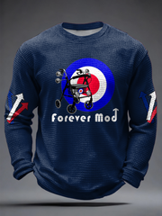 Herren-Langarmshirt mit Waffelstruktur, passend für Musikliebhaber aus Großbritannien (Mods).