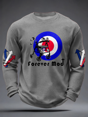 Herren-Langarmshirt mit Waffelstruktur, passend für Musikliebhaber aus Großbritannien (Mods).