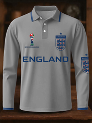 Herren-Langarmshirt mit Aufdruck „England 2026“ für Fußballfans aus Großbritannien.