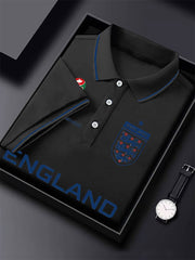 Herren-Poloshirt mit Aufdruck „Fußballfan Großbritannien – England 2026“