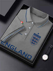 Herren-Poloshirt mit Aufdruck „Fußballfan Großbritannien – England 2026“