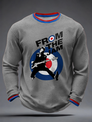 Herren-Langarmshirt mit Waffelstruktur, passend für Musikliebhaber aus Großbritannien (Mods).