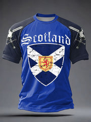 Herren-T-Shirt mit Aufdruck „UK Football Lover Scotland“ und kurzen Ärmeln