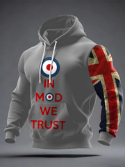 Men's UK Mods Music Lover Oversized Drop-Shoulder Hoodie with Pockets