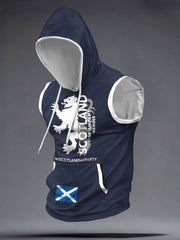 Kapuzen-Tanktops für Herren mit schottischem Fußballmotiv und Tartan-Armee-Print