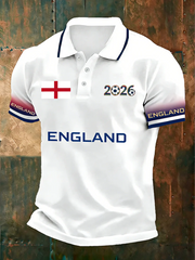 Men's UK Football Lover 2026 England Printed polo shirt