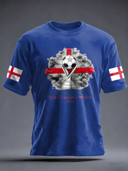 Men's UK Football Lover England 2026 Printed imitation cotton short-sleeved T-shirt