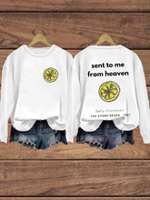 Women's Lemon Roses Music Lover Printed polyester sweatshirt