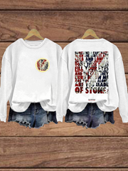 Women's Lemon Roses Music Lover Printed Regular Sweatshirt