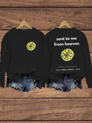 Women's Lemon Roses Music Lover Printed polyester sweatshirt