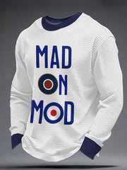 Men's Mad On Mod Mods Music Lover Printed Waffle Sweatshirt