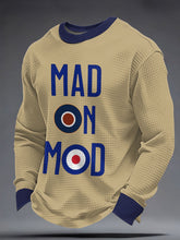 Men's Mad On Mod Mods Music Lover Printed Waffle Sweatshirt