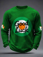 Men's Good Luck St.Partrick's Day Irish Mods Music Lover Printed Waffle Tops