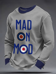 Men's Mad On Mod Mods Music Lover Printed Waffle Sweatshirt