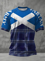 Men's Scotland Football Lover Tartan Army Printed T-shirt