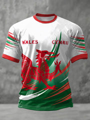 Herren-T-Shirt mit Wales-Rugby-Motiv und CIMRU-Aufdruck