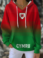 Women's Wales Welsh Rugby Lover Printed Hoodie