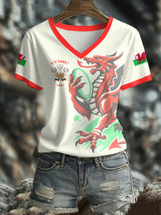 Women's Wales Welsh Rugby Lover Printed T-shirt
