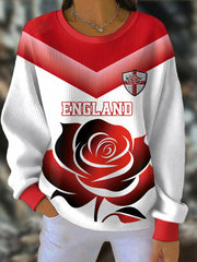 Women's England Rugby Roses Lover Printed Sweatshirt