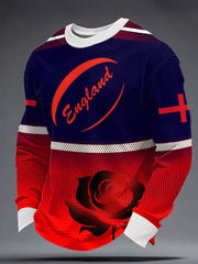 Men's England Rugby Roses Printed Waffle Sweatshirt