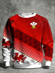 Men's Wales Welsh Rugby Lover Printed Sweatshirt