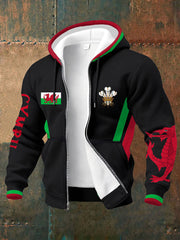 Men's Wales Welsh Rugby Lover Printed Coat
