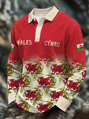 Men's Welsh Rugby Lover Printed Casual Tops