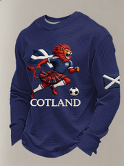 Men's UK Football Lover Scotland Printed Waffle Long Sleeve Top