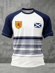 T-Shirt für Herren mit schottischem Fußballmotiv und Tartan-Army-Print