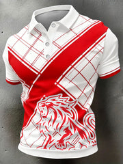 Men's England Lions Football Lover Printed Casual Tops