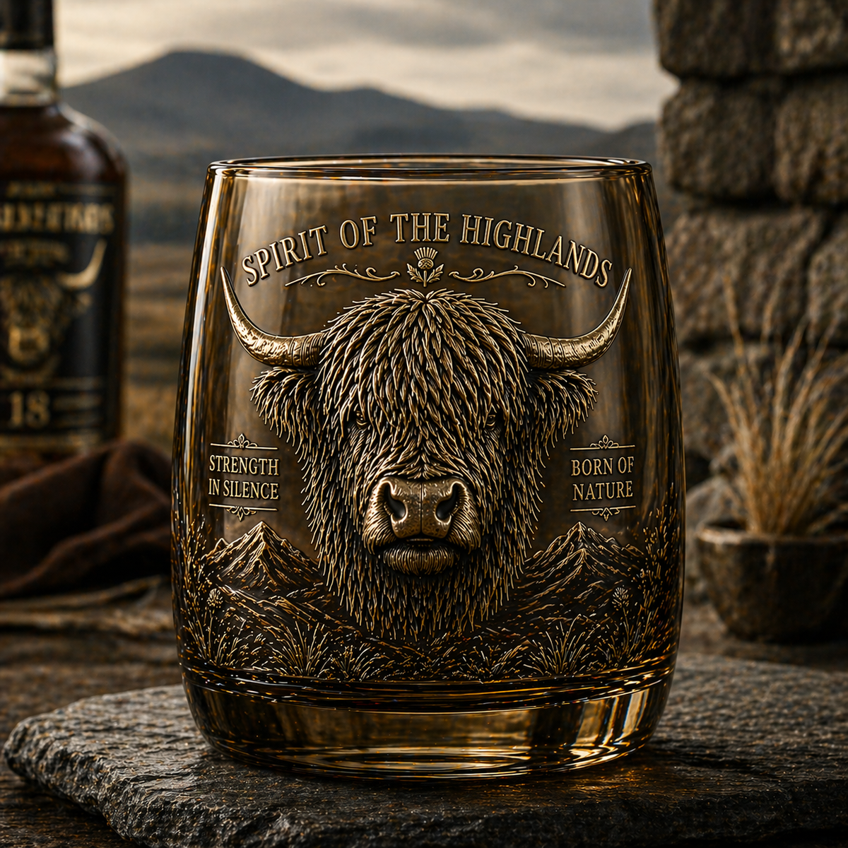 🐂Highland Heritage Whisky Glass