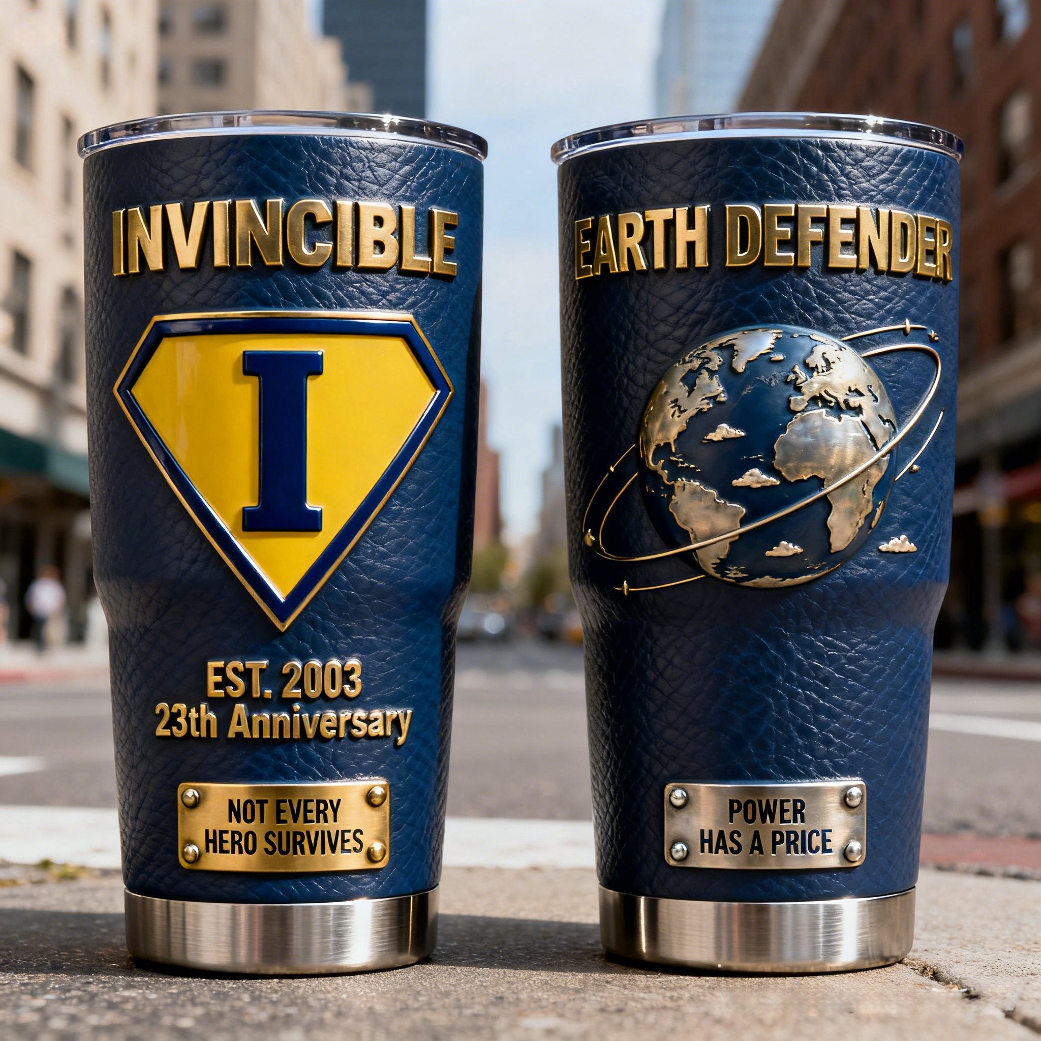 Superhero Themed Anniversary Thermos Tumbler 🎯✨