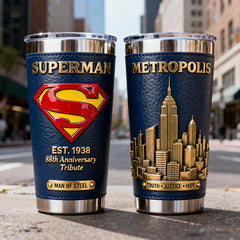 Superhero Themed Anniversary Thermos Tumbler 🎯✨