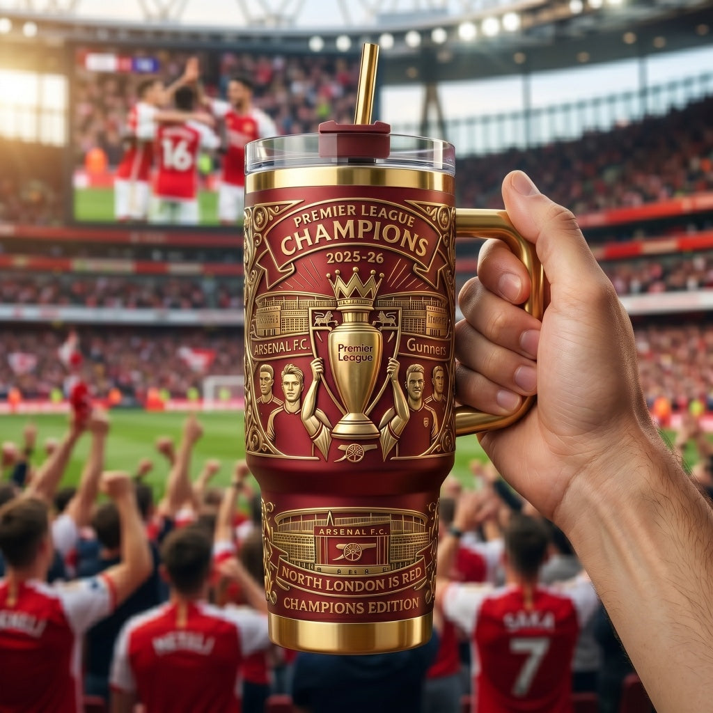 🔴 The Gunners 2025-26 Premier League Champions Tumbler
