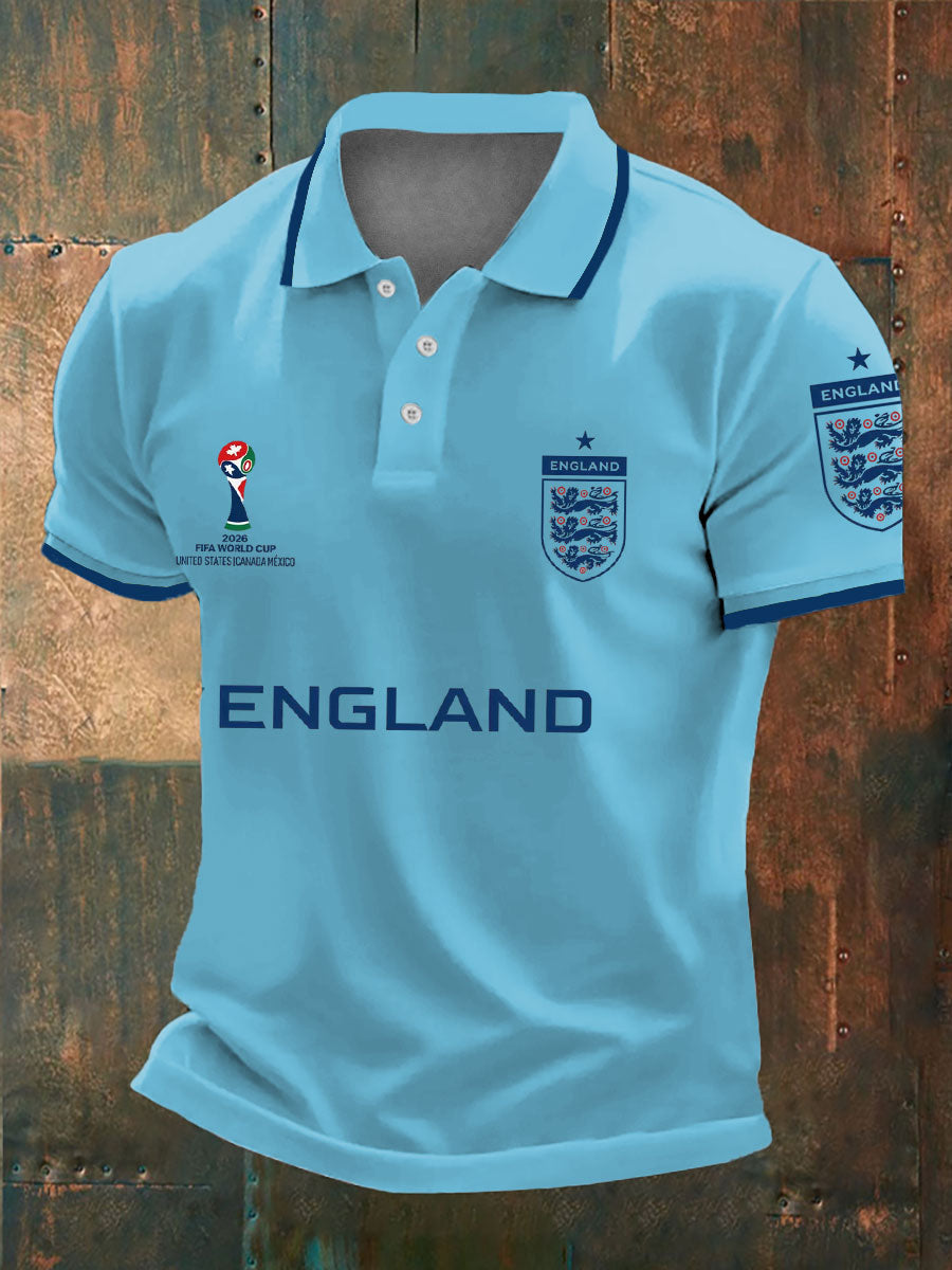 Men's UK Football Lover England 2026 Printed polo shirt