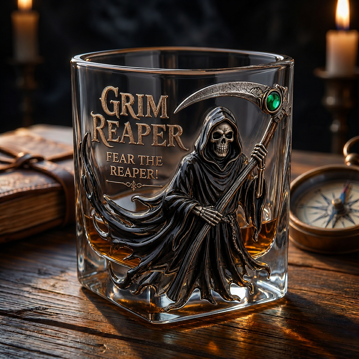 💀✨ GRIM REAPER COLLECTOR WHISKEY GLASS