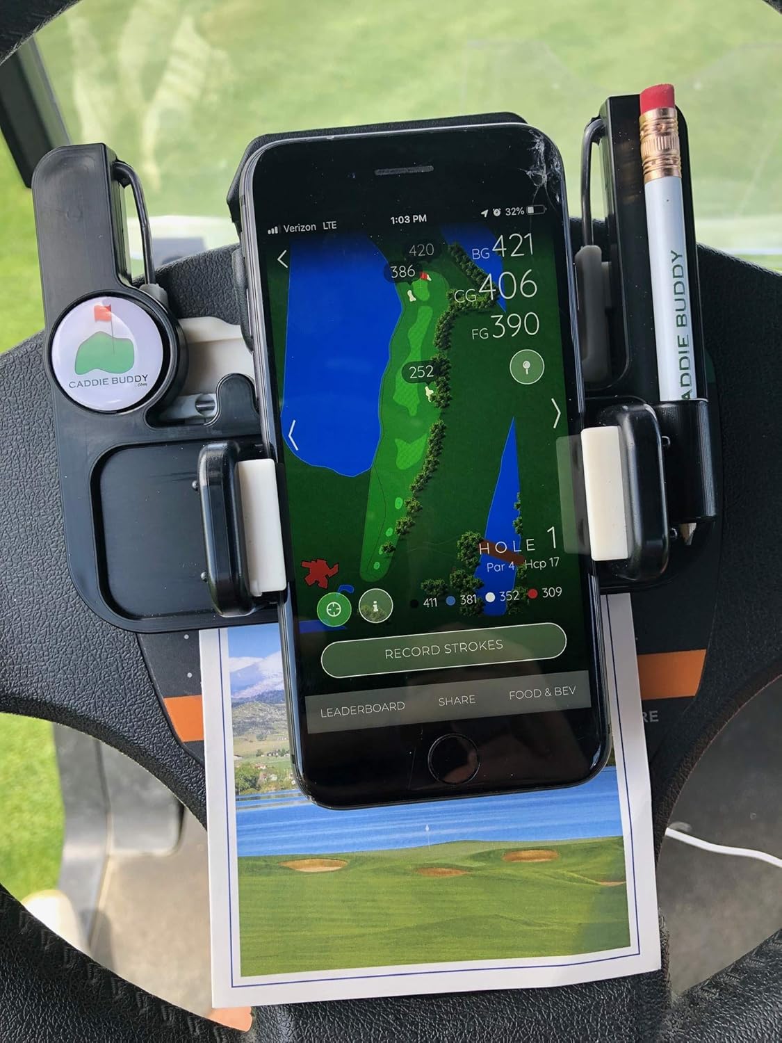🔥Hot Sale 49% off - 🌟⛳ Clip-On Phone Holder for Golf Cart Steering Wheel – Quick Install & Firm Grip