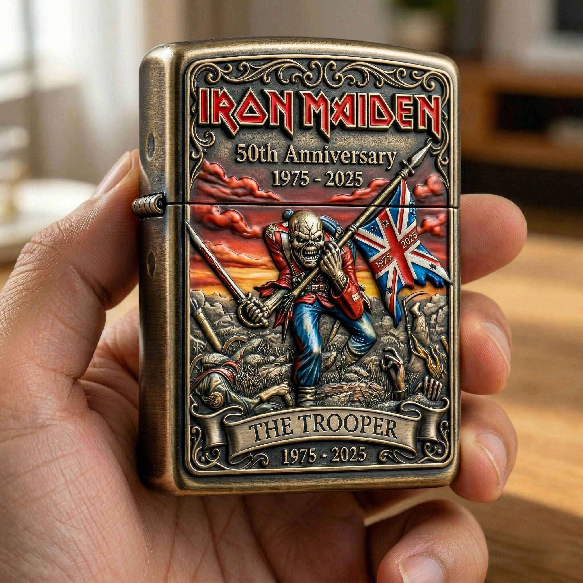 💀 Iron Maiden 50th Anniversary The Trooper Collector Lighter