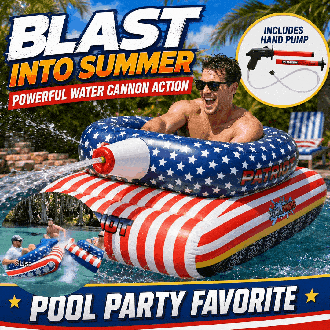 🔥Summer Pool Party Sale 50% OFF – Patriot Pool Float with Water Cannon for Beach, Lake & Pool Fun