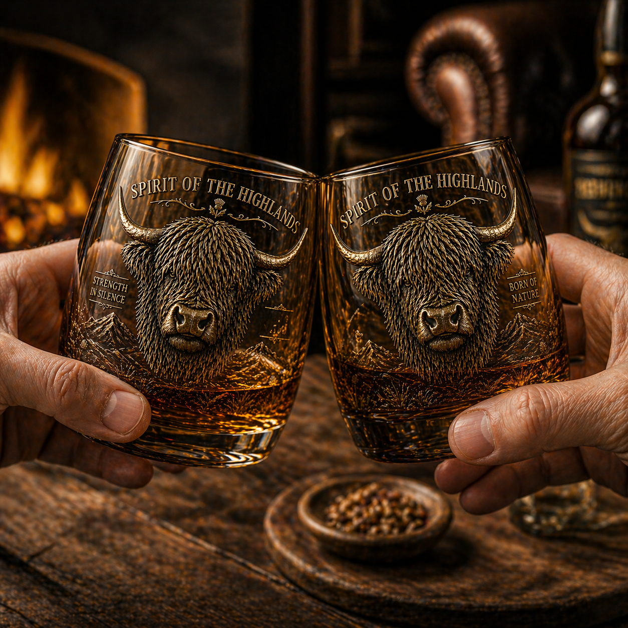 🐂Highland Heritage Whisky Glass