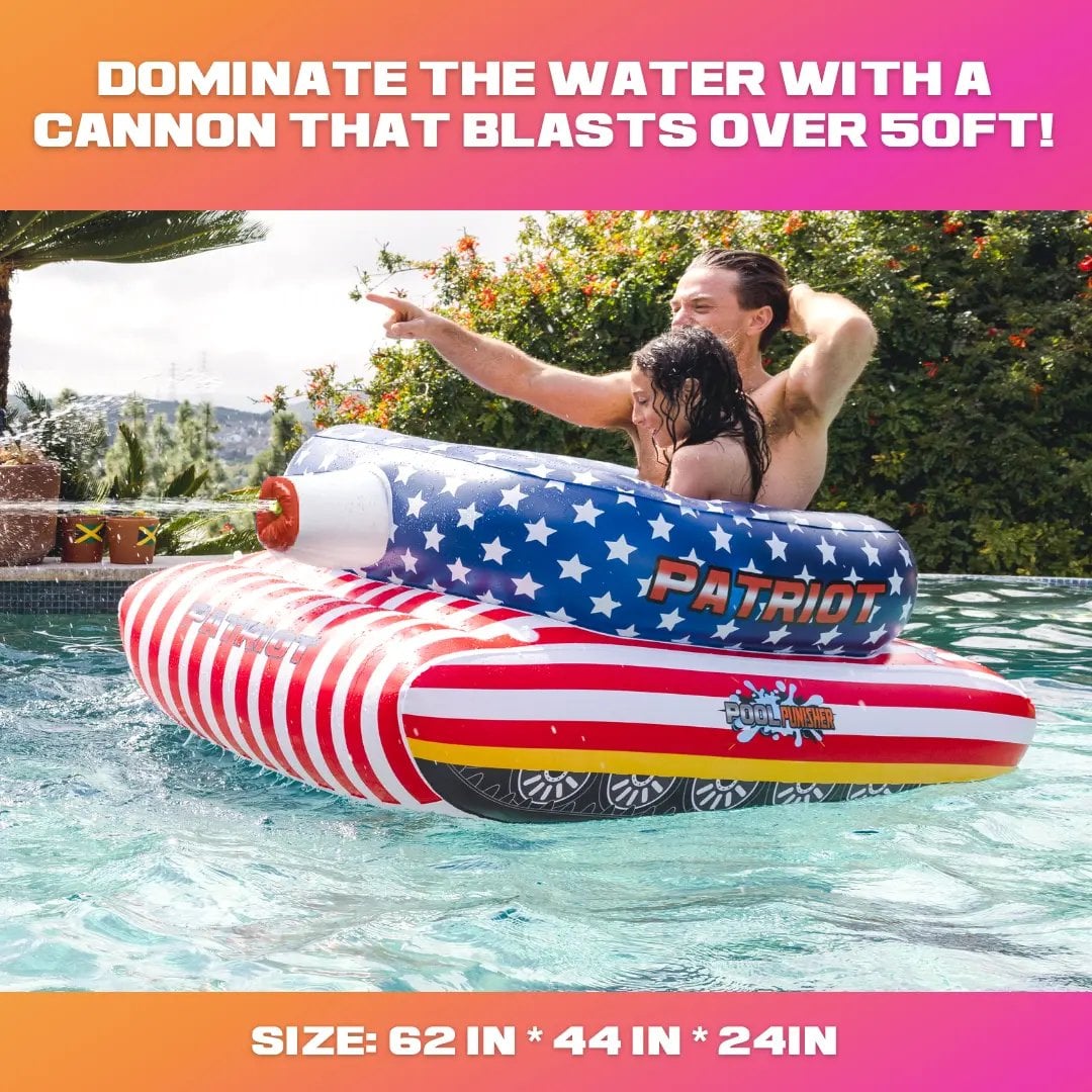 🔥Summer Pool Party Sale 50% OFF – Patriot Pool Float with Water Cannon for Beach, Lake & Pool Fun