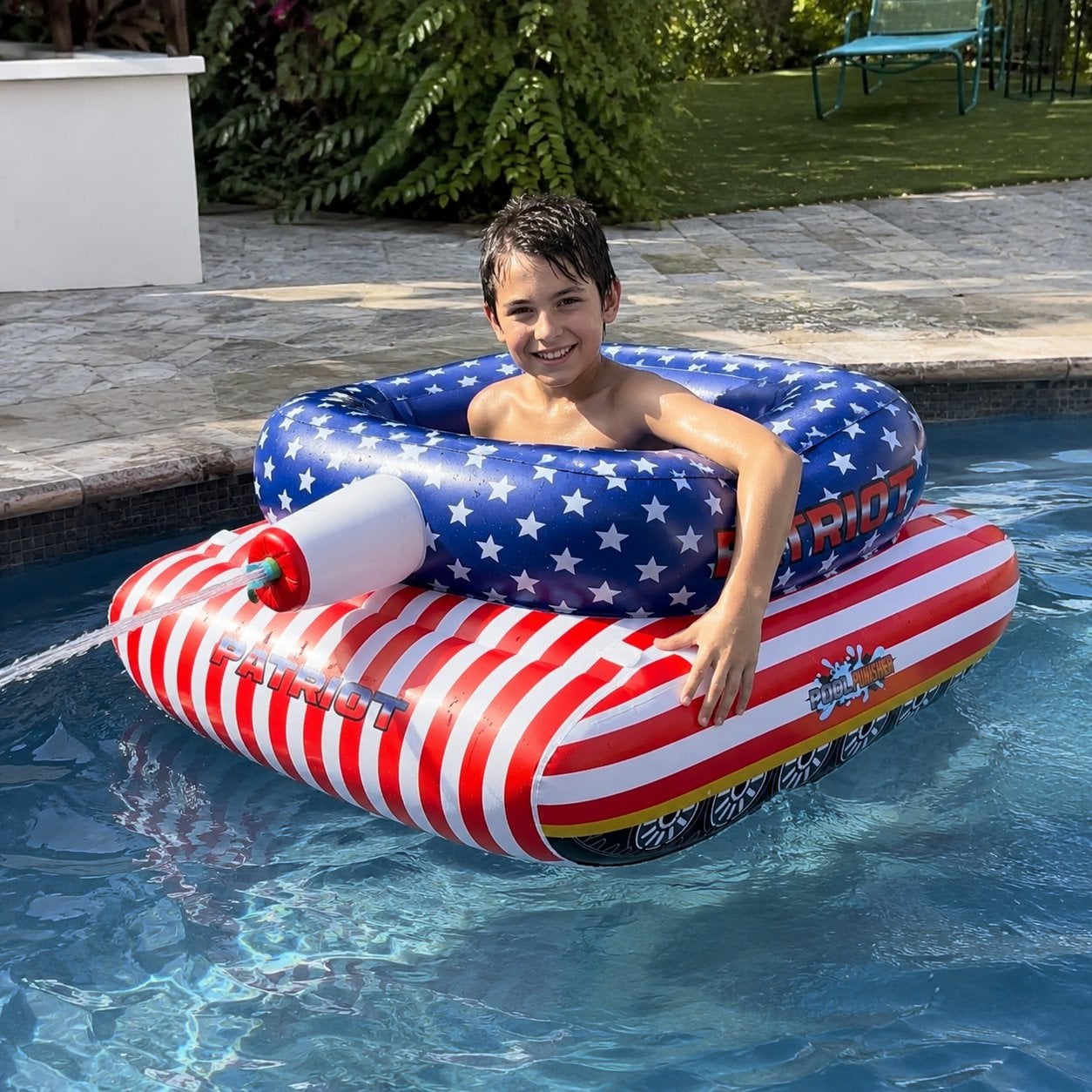 🔥Summer Pool Party Sale 50% OFF – Patriot Pool Float with Water Cannon for Beach, Lake & Pool Fun