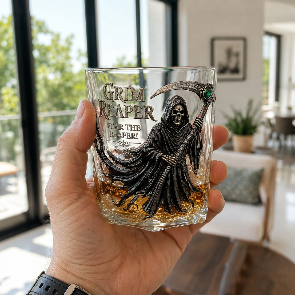 💀✨ GRIM REAPER COLLECTOR WHISKEY GLASS