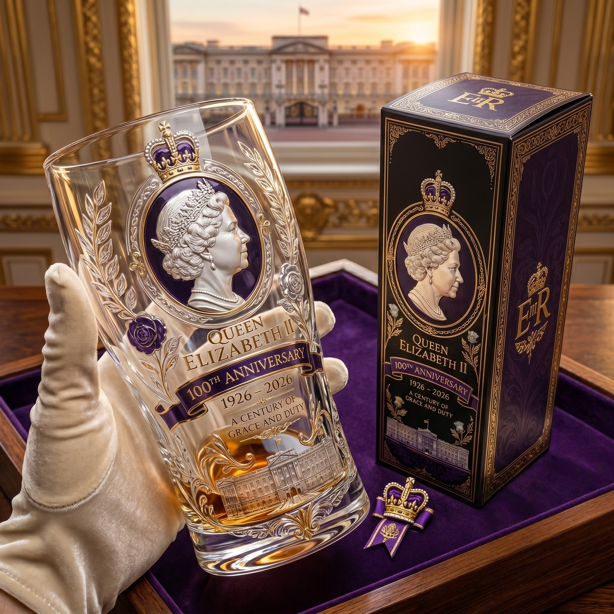 Queen Elizabeth II 100th Anniversary Pint Glass
