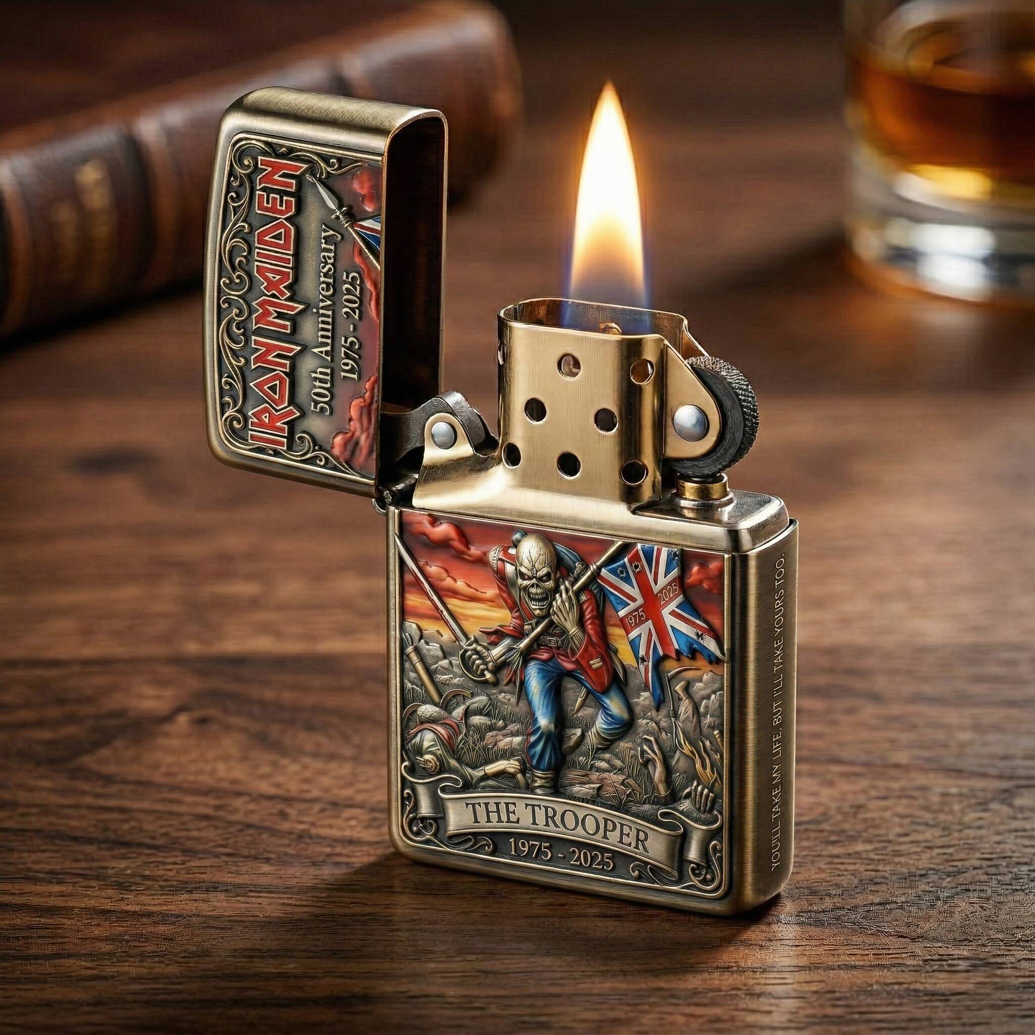 🎸 Iron Maiden 50th: The Trooper Legacy Lighter – Up The Irons! 🔥