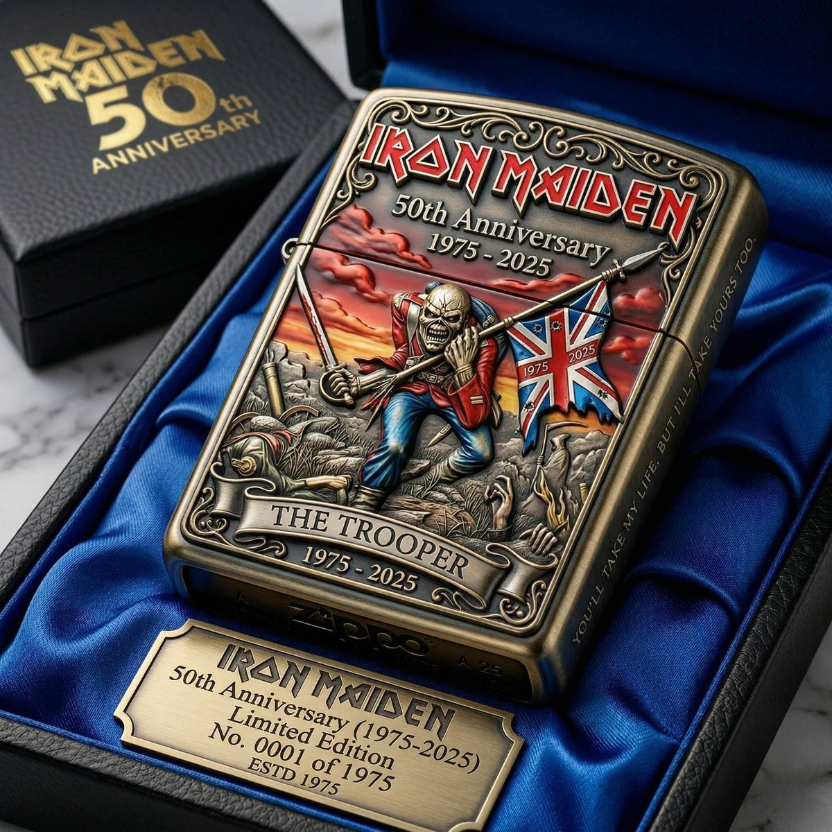 🎸 Iron Maiden 50th: The Trooper Legacy Lighter – Up The Irons! 🔥