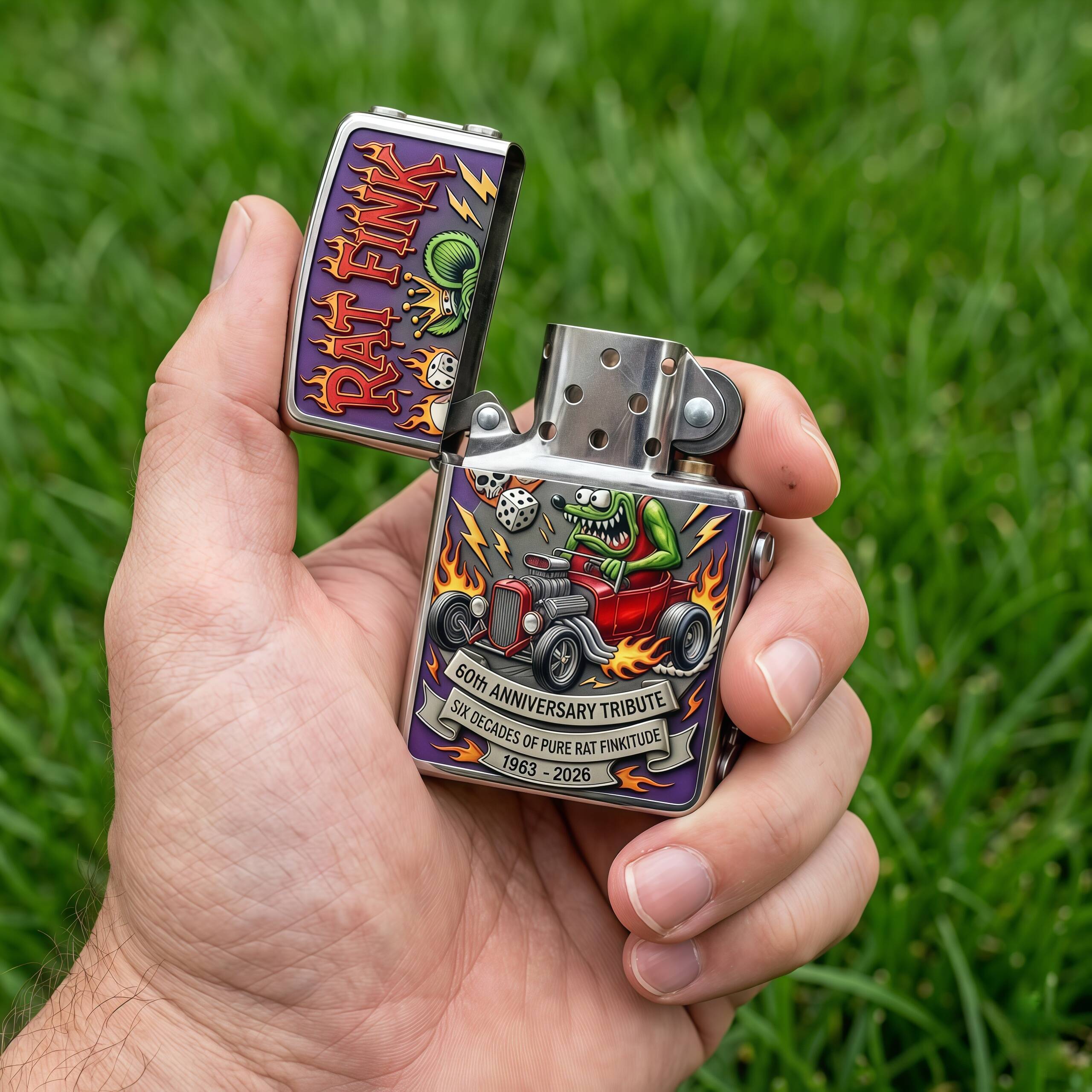 🎁Rat Fink 60th Anniversary Limited Edition Kustom Kulture Lighter🔥