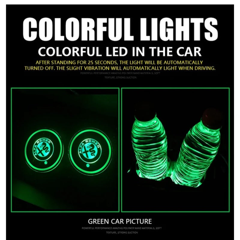 2 Stück LED-Auto-Untersetzer