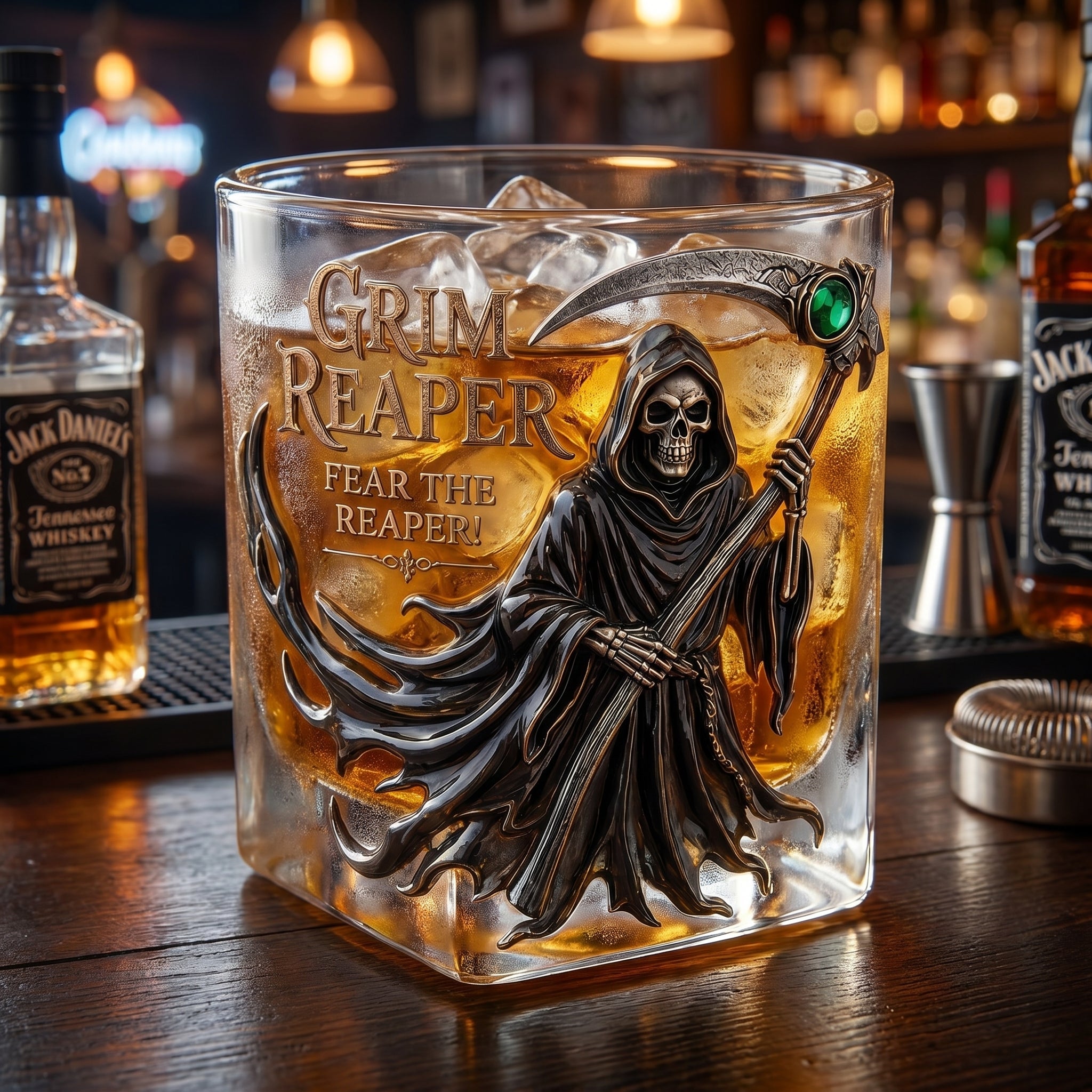 💀✨ GRIM REAPER COLLECTOR WHISKEY GLASS
